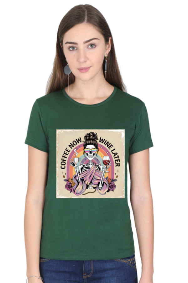 Coffee Now, Wine Later - Skeleton Graphic T-Shirt - Image 7
