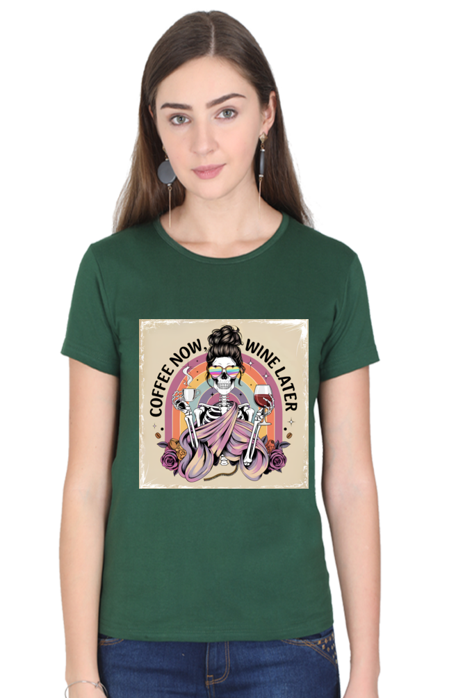 Coffee Now, Wine Later - Skeleton Graphic T-Shirt - Image 7