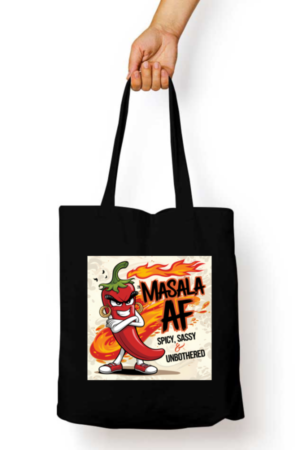 Masala AF Tote Bag – Spicy, Sassy & Unbothered Carry Bag - Image 4