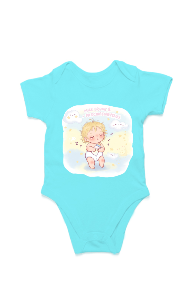 🍼 "Milk Drunk & Mischievous – Adorable Baby Onesie - Image 5