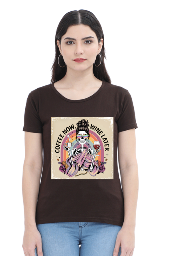 Coffee Now, Wine Later - Skeleton Graphic T-Shirt