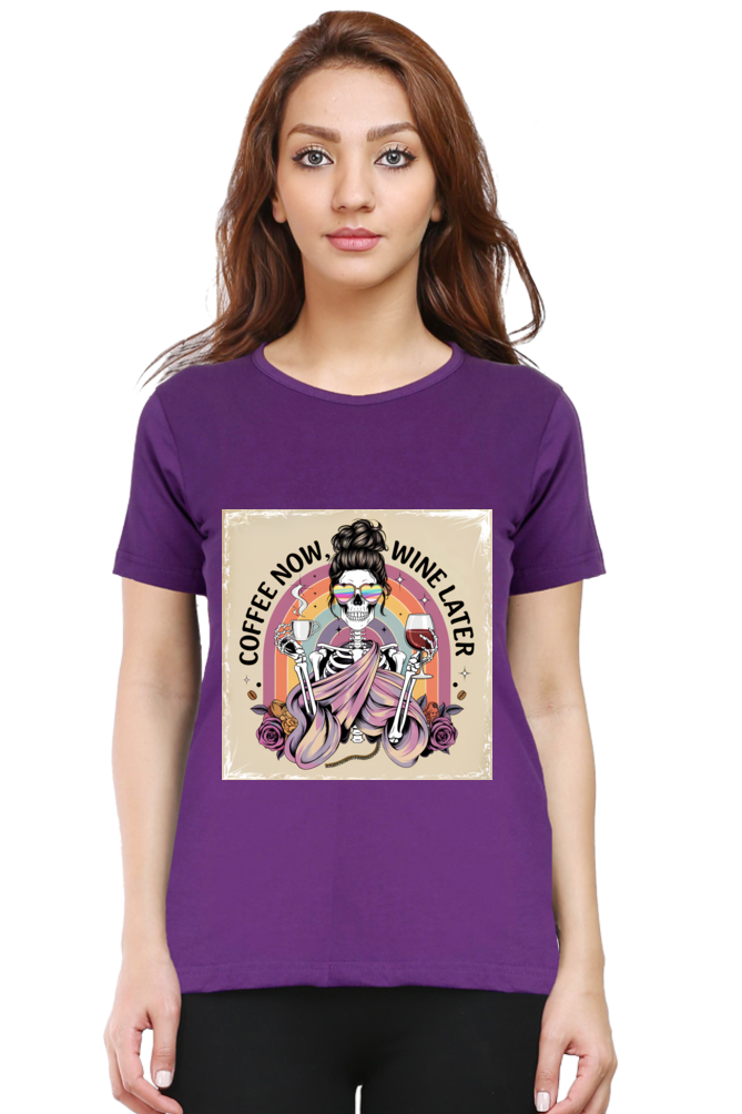 Coffee Now, Wine Later - Skeleton Graphic T-Shirt - Image 4