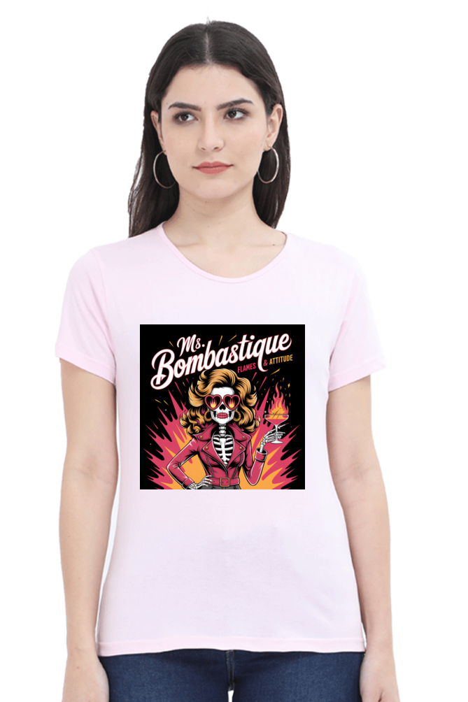 Ms. Bombastique" T-Shirt – Flames & Attitude - Image 2