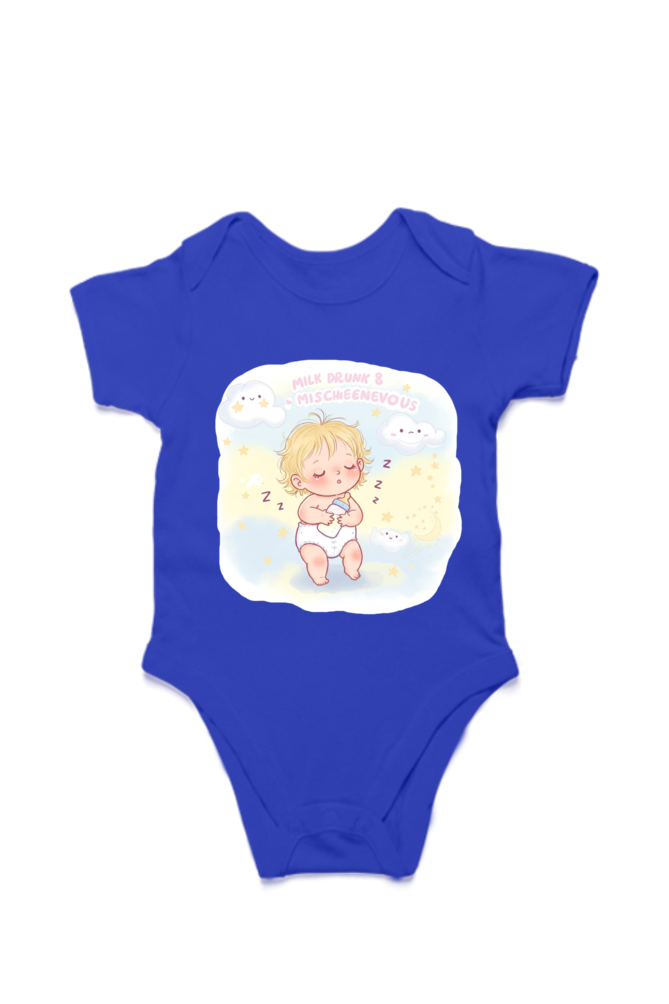 🍼 "Milk Drunk & Mischievous – Adorable Baby Onesie - Image 3