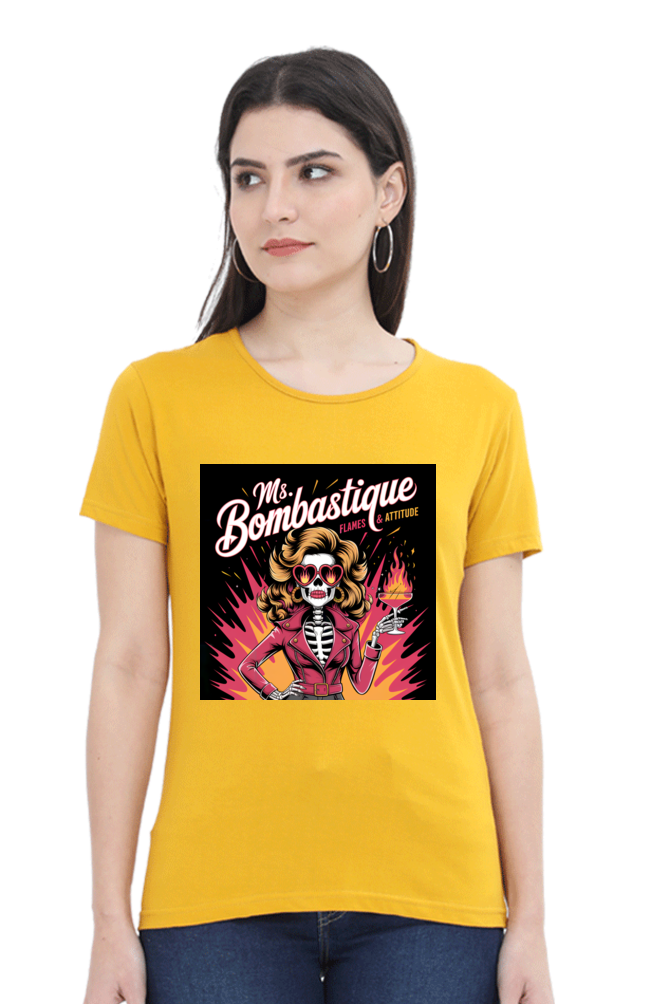 Ms. Bombastique" T-Shirt – Flames & Attitude - Image 3