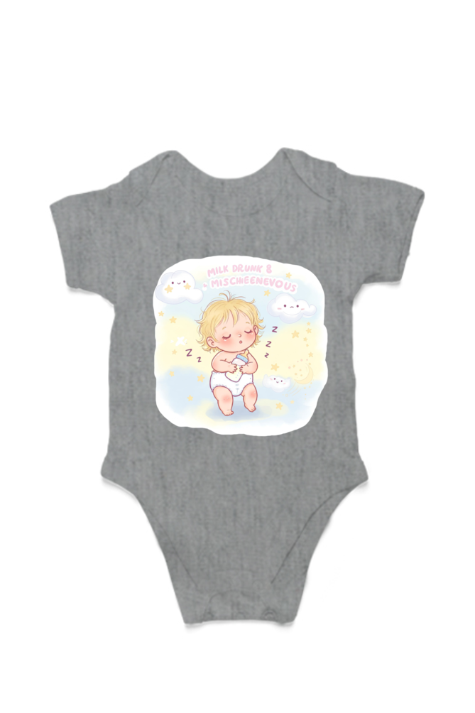 🍼 "Milk Drunk & Mischievous – Adorable Baby Onesie - Image 6