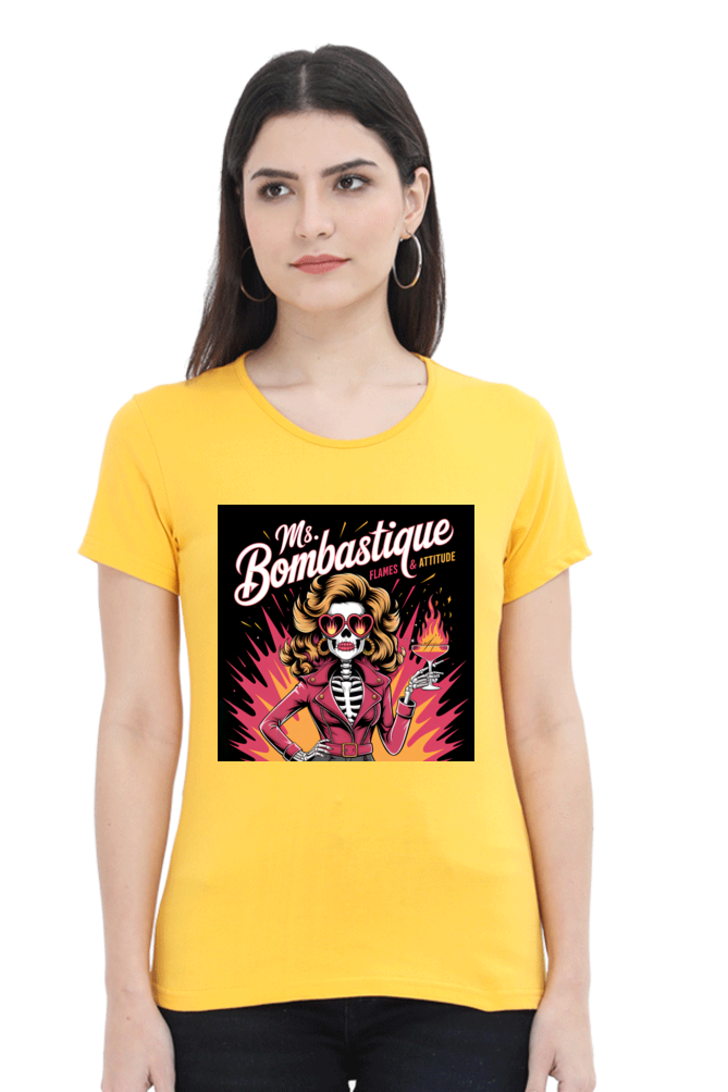 Ms. Bombastique" T-Shirt – Flames & Attitude - Image 4