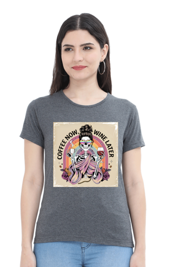Coffee Now, Wine Later - Skeleton Graphic T-Shirt - Image 8