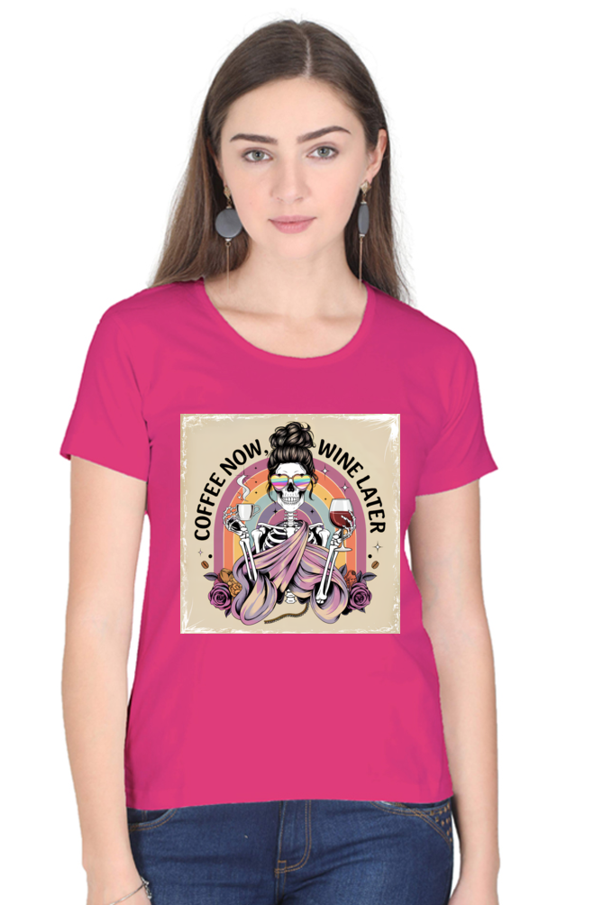 Coffee Now, Wine Later - Skeleton Graphic T-Shirt - Image 3
