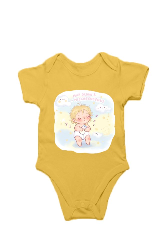 🍼 "Milk Drunk & Mischievous – Adorable Baby Onesie - Image 4