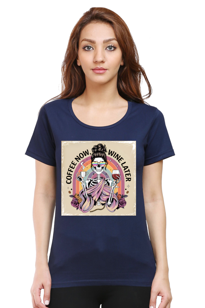 Coffee Now, Wine Later - Skeleton Graphic T-Shirt - Image 9