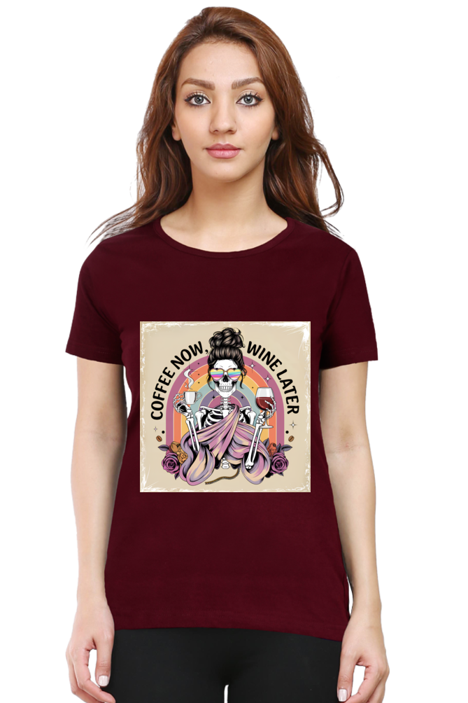 Coffee Now, Wine Later - Skeleton Graphic T-Shirt - Image 5