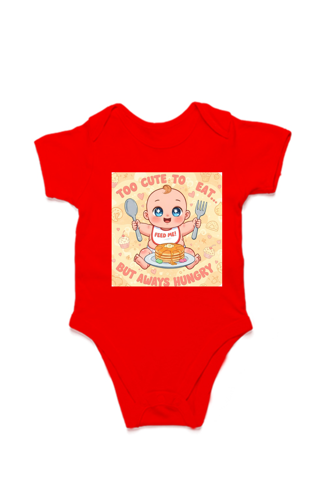 Too Cute to Eat But Always Hungry Baby Onesie - Image 2