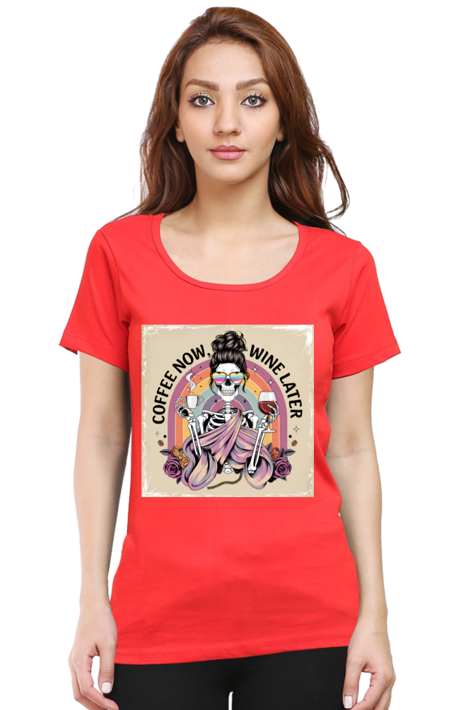 Coffee Now, Wine Later - Skeleton Graphic T-Shirt - Image 6