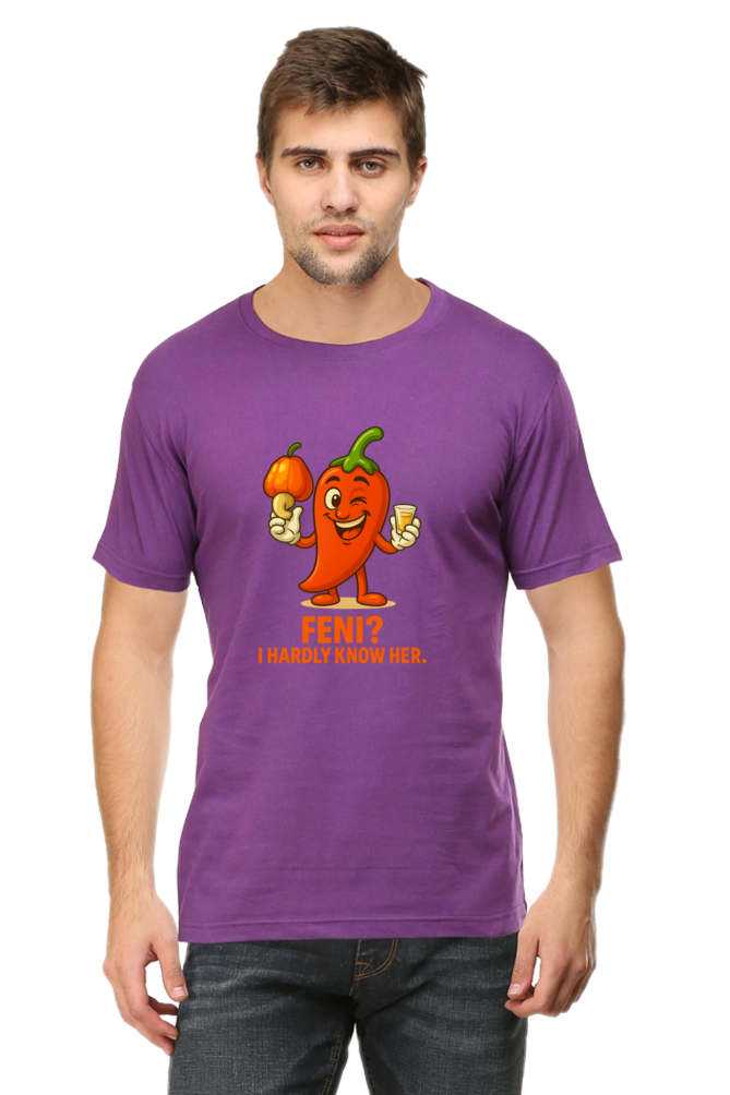 Feni? I Hardly Know Her Pedro T-Shirt | Bombastique Goan Pun Tee - Image 7