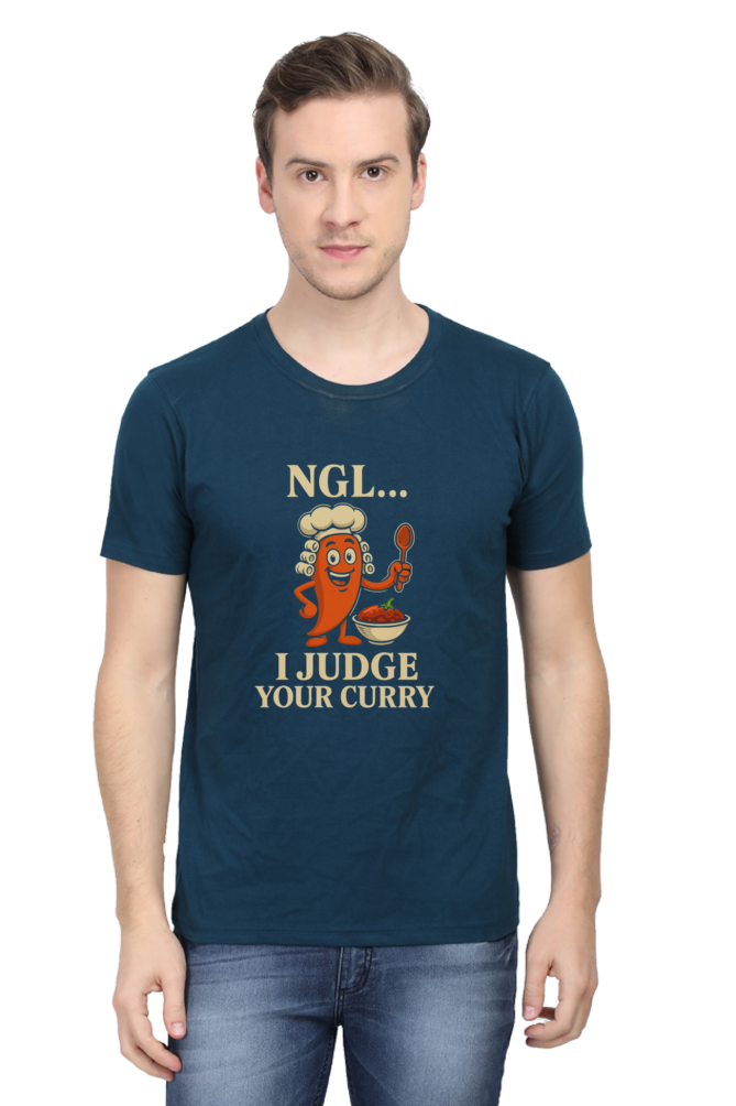 NGL I Judge Your Curry Pedro T-Shirt | Bombastique Foodie Roast Tee - Image 2