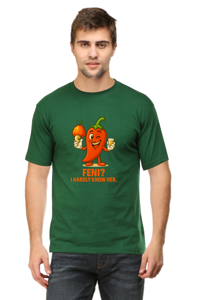 Feni? I Hardly Know Her Pedro T-Shirt | Bombastique Goan Pun Tee - Image 8